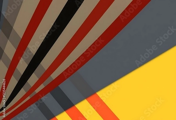 Obraz Abstract Diagonal Stripes Design with Yellow Gray and Red
