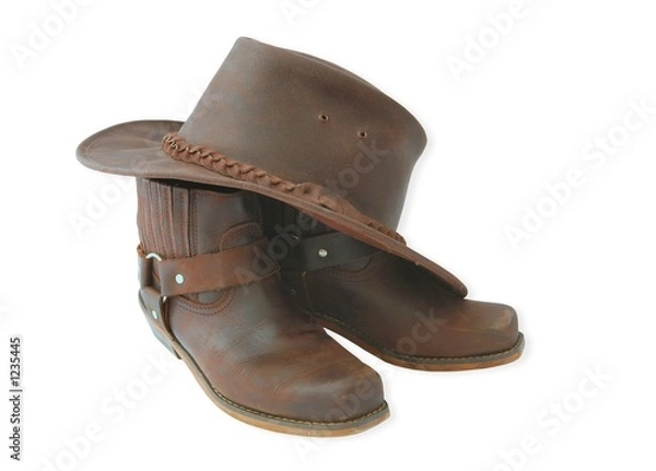 Obraz boots and hat-brown