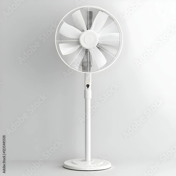 Fototapeta White Pedestal Fan 3D Render Illustration