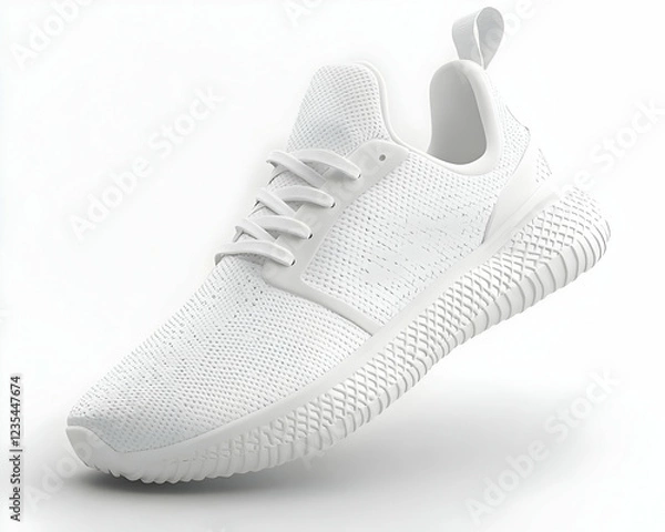Fototapeta 3D Render of White Sneaker, Minimalist Athletic Shoe Design