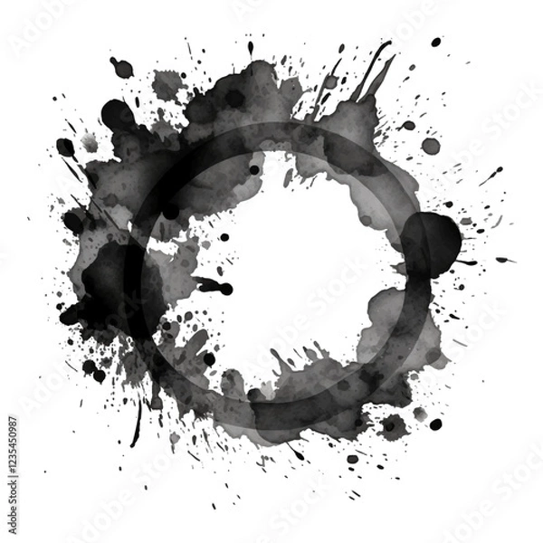 Obraz 墨円　墨素材　デザイン性 抜き画像