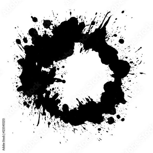 Fototapeta 墨円　墨素材　デザイン性 抜き画像
