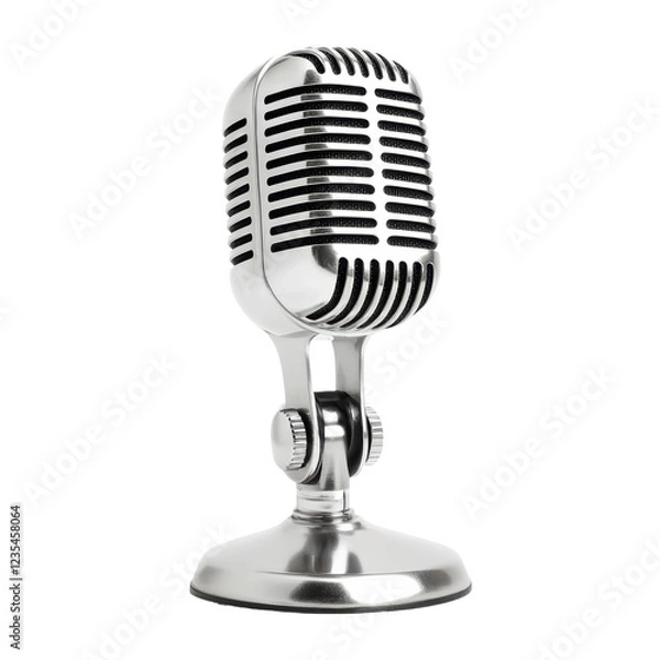 Fototapeta Vintage Chrome Microphone for Music and Podcast Recording Use