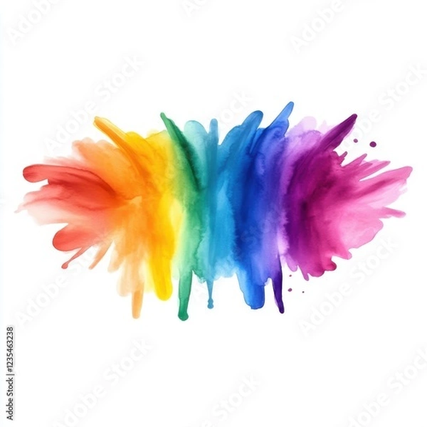 Fototapeta Vibrant Rainbow Watercolor Splash Design for Colorful Backgrounds in Creative Projects and Artwork