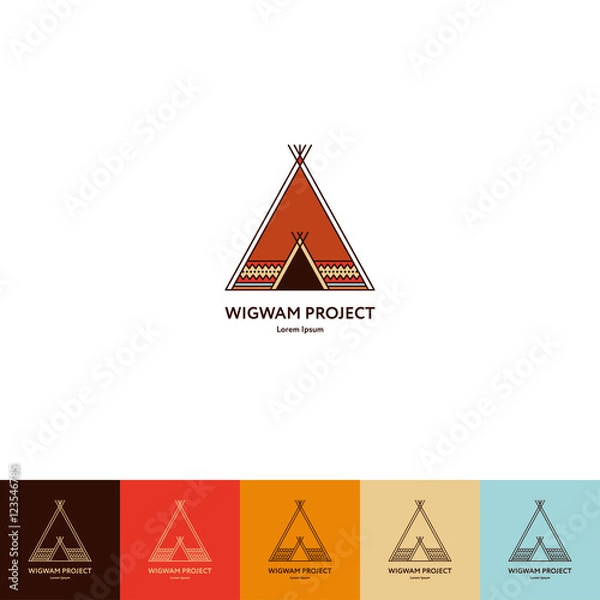 Obraz Set of wigwam logo