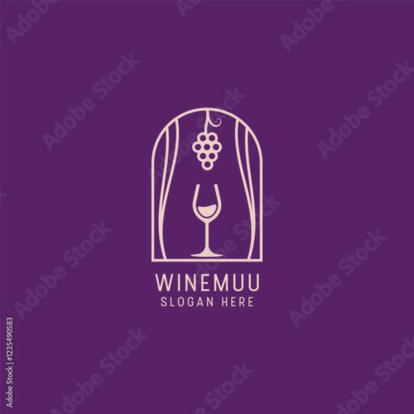 Obraz vector luxury wine logo with lines