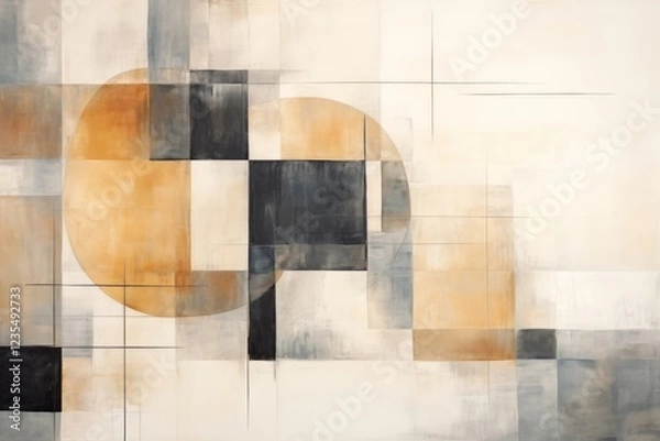 Fototapeta Abstract Watercolor background, wallpaper,Minimalist Boho style, shades of beige, cream, soft brown, linen texture,copy space	

