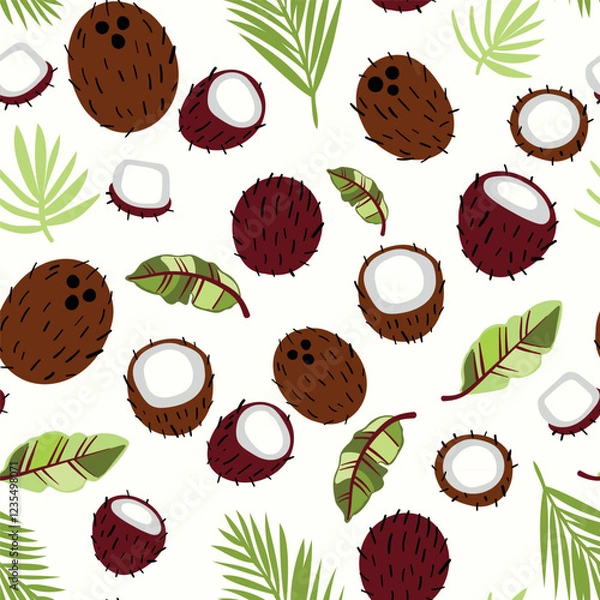 Fototapeta Modern abstract vector design with seamless Fruits pattern and unique textures, ideal for fabric, stationery, and home decor.