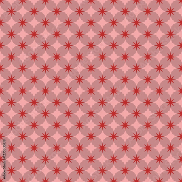 Obraz Red Starburst Floral Geometric Pattern