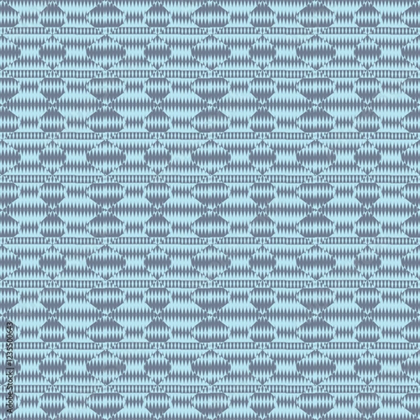 Obraz Blue Tribal-Inspired Geometric Seamless Pattern