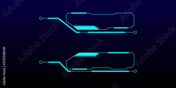 Obraz HUD futuristic information box concept modern. Bar infographic digital technology template. Vector illustration