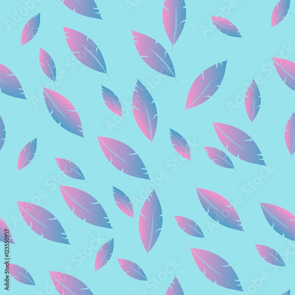 Fototapeta Feathers pattern for fashion design (hippie, boho style). repeat