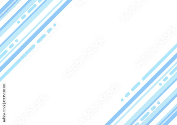 Obraz ななめ　ストライプ　フレーム　青