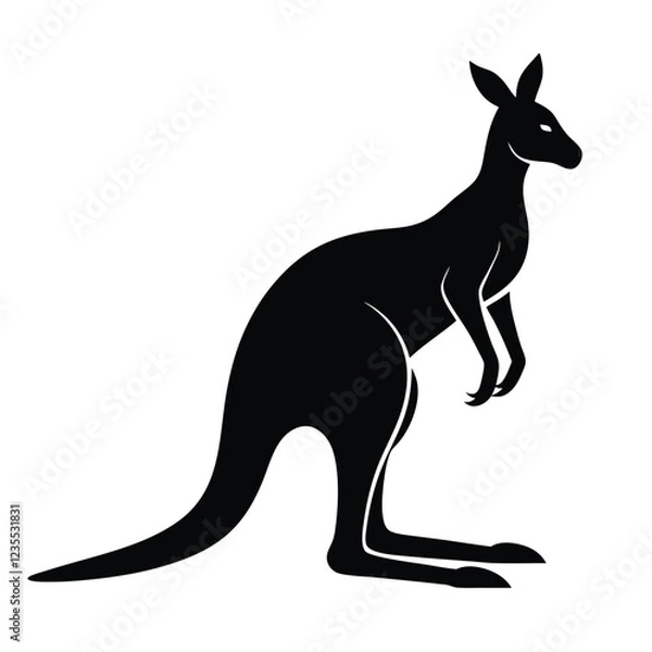 Fototapeta the use of magnificent black images in animal art, which includes kangaroos