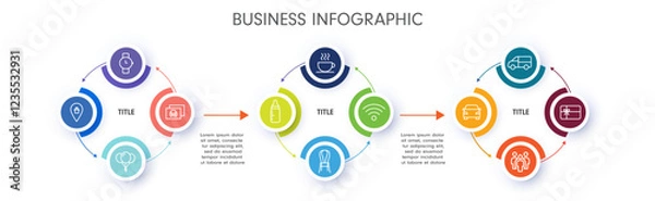 Obraz 3 STAGE BUSINESS infographic process editable