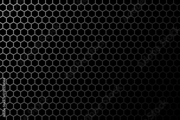 Fototapeta Abstract black and white background consisting of hexagons. Halftone background. Gradient illustration. Soccer,football concept wallpaper.