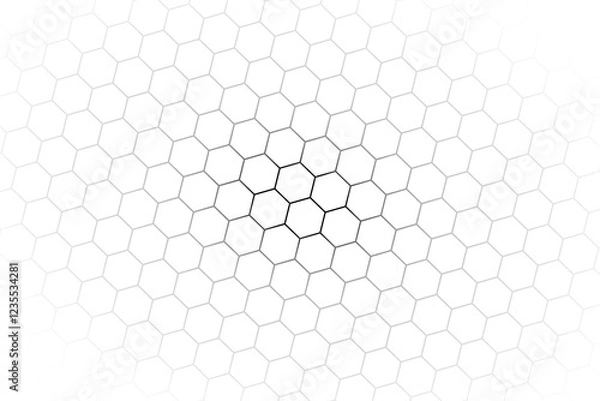 Fototapeta Abstract black and white background consisting of hexagons. Halftone background. Gradient illustration. Soccer,football concept wallpaper.