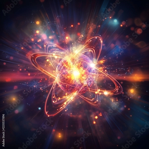 Fototapeta Glowing Atomic Science Visualization, Future of Atomic Science
Energy Particle Motion
Nuclear Energy Glow
Quantum Physics Art
Science in Motion
Cosmic Energy Sphere
