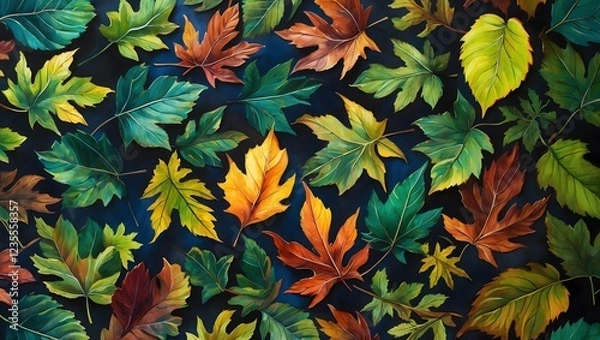 Fototapeta The leaves pattern background