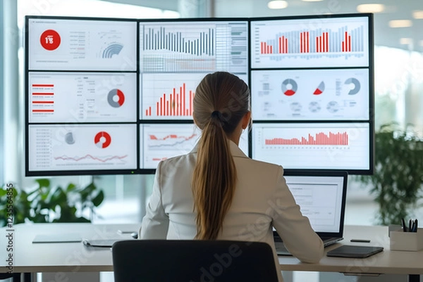 Fototapeta Market Insights A High-Tech Approach to Business Analytics