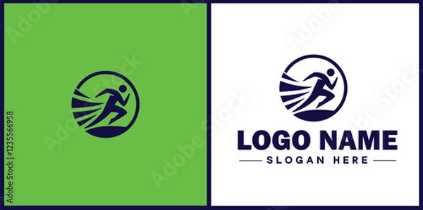 Obraz Running Club icon Jogging group Athletics club Running association flat logo sign symbol editable vector