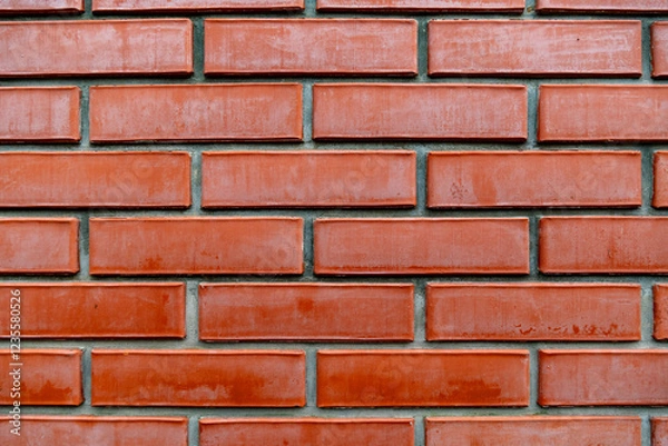 Fototapeta Background of clinker brickwork, red brickwork