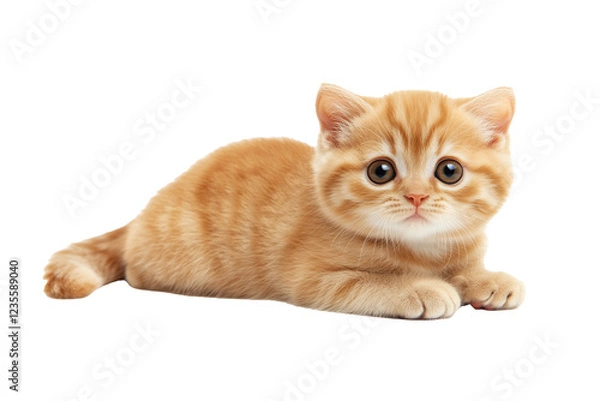 Fototapeta スコティッシュ・フォールドの子ネコ　背景透過