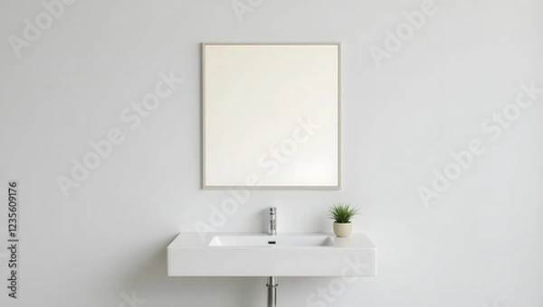 Fototapeta modern bathroom  mirror and sink with lighting 4k resolution 