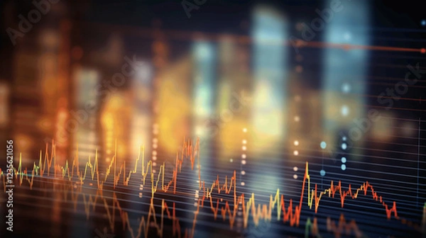 Fototapeta Stock market or forex trading graph in futuristic concept suitable for financial investment or Economic trends business idea and all art work design. Abstract finance background