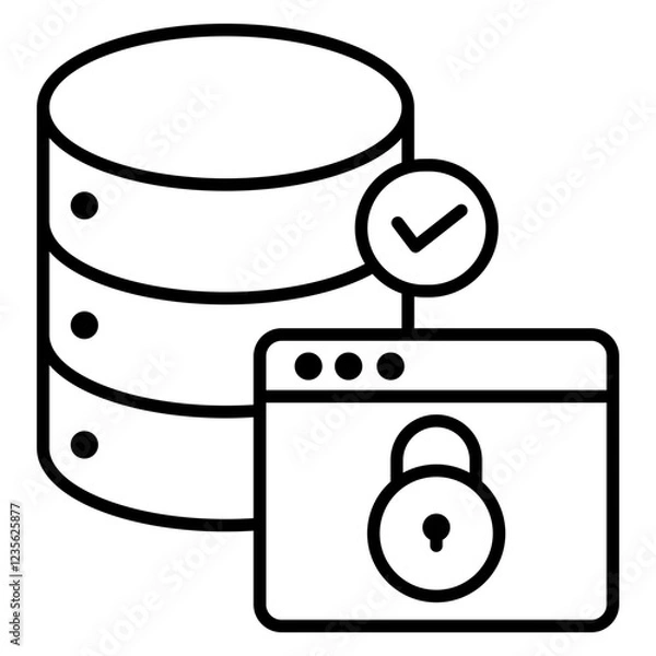 Fototapeta Data Base Protection Icon