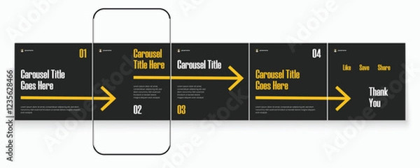 Fototapeta Tips Instagram social media carousel post template or LinkedIn carousel banner collection
