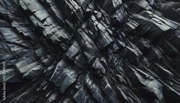 Fototapeta Background texture A highly fractured rocky surface with jagged, irregular cracks running diagonally across the surface4