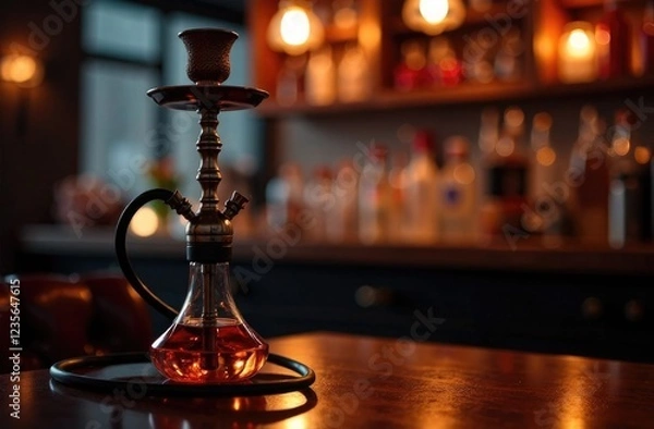Obraz hookah on the table, hookah bar, people smoking hookah