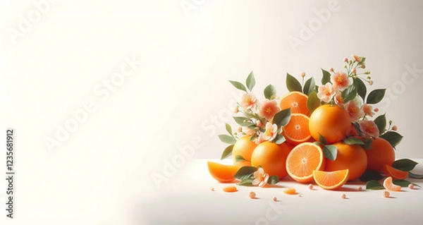 Fototapeta A bowl of oranges with one that has the number 1 on it | Premium AI-generated