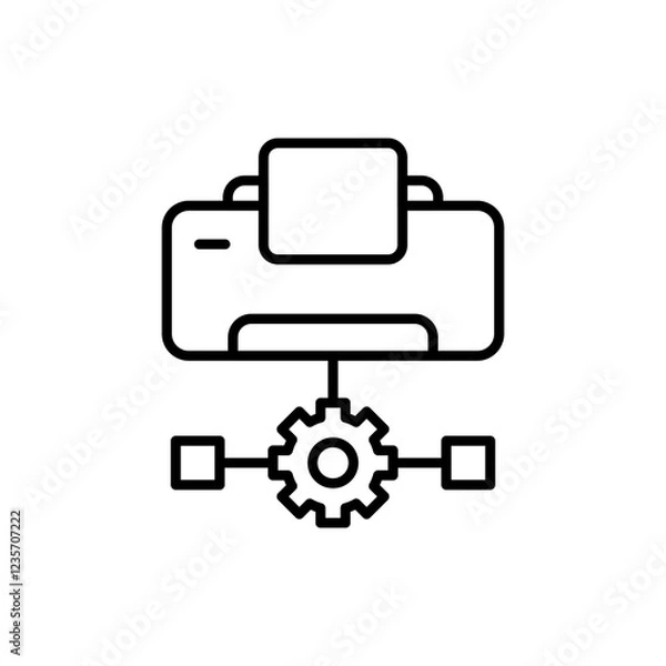 Fototapeta Network configuration outline icons, minimalist vector illustration ,simple transparent graphic element .Isolated on white background