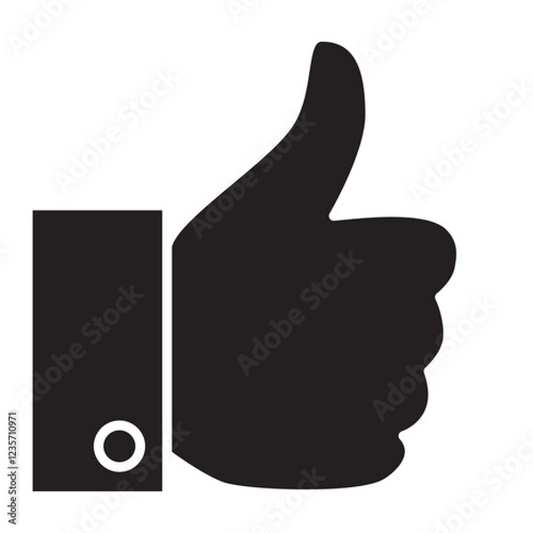 Fototapeta Thumb up icon in glyph style