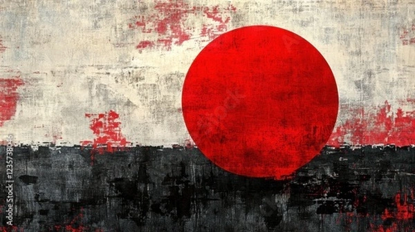 Obraz Abstract Japanese Flag Art