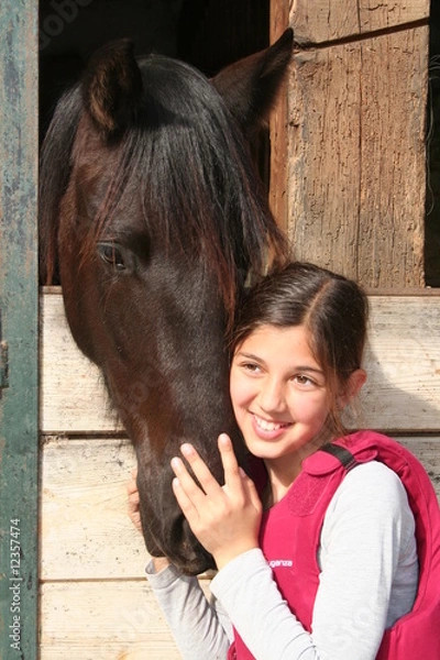 Obraz niña con caballo