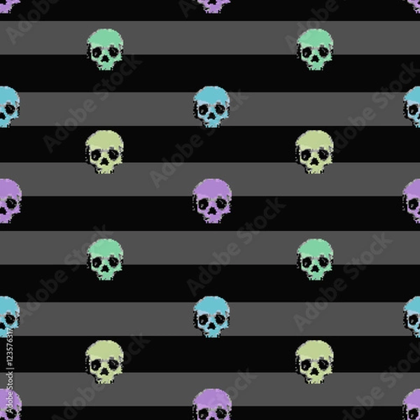 Fototapeta 8bit Skull pattern