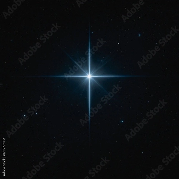 Obraz "A minimalist image of Polaris, the lone bright star on a pure black background."