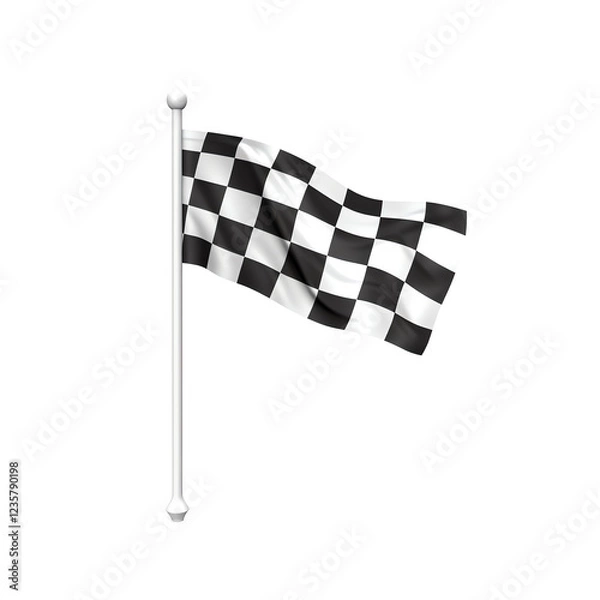 Fototapeta a black and white checkered flag on a flagpole