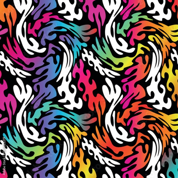 Fototapeta Bright abstract geometric seamless pattern in graffiti style. Quality vector illustration for your design (35).eps