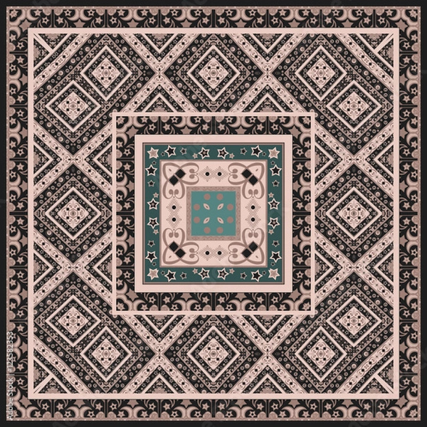 Fototapeta Bandana design with abstract geometrical elements print