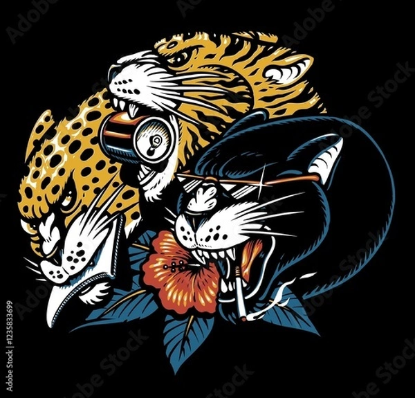 Obraz tiger head tattoo