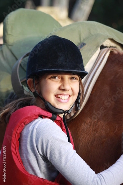 Obraz niña con caballo