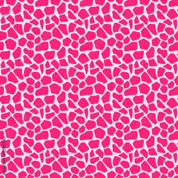 Fototapeta Seamless pink giraffe print pattern background.
