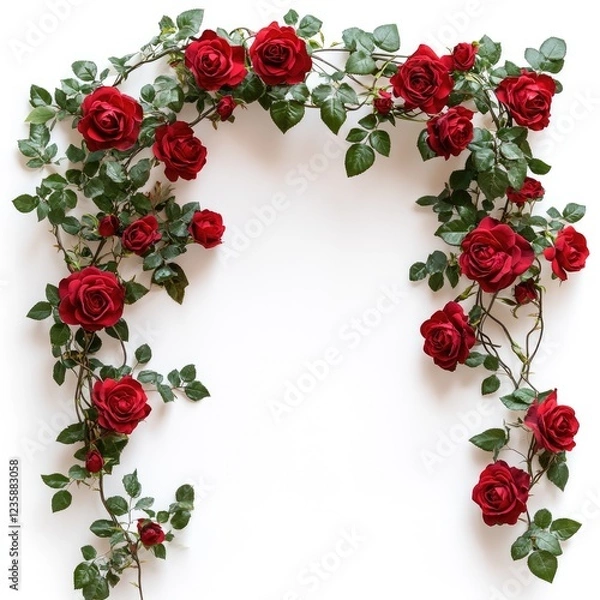 Fototapeta christmas wreath with red berries