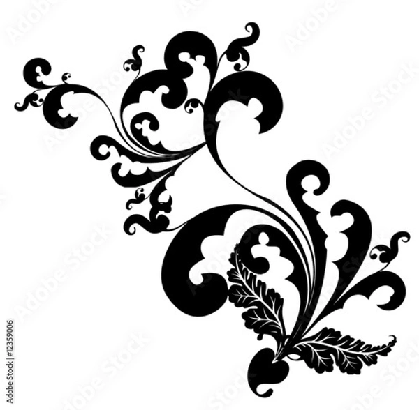 Obraz multi floral noir