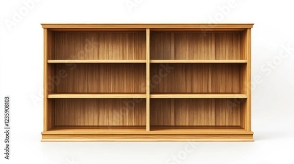 Fototapeta Empty Wooden Bookcase Ready for Books