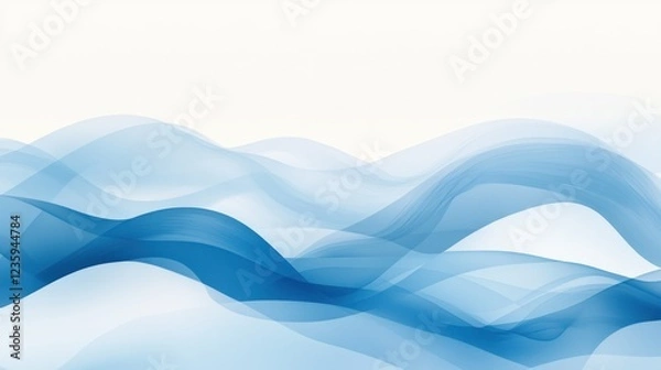 Fototapeta Abstract Blue Wave Design: Serene and Tranquil Digital Art